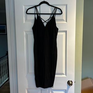 Aqua Strappy Black Cocktail Dress